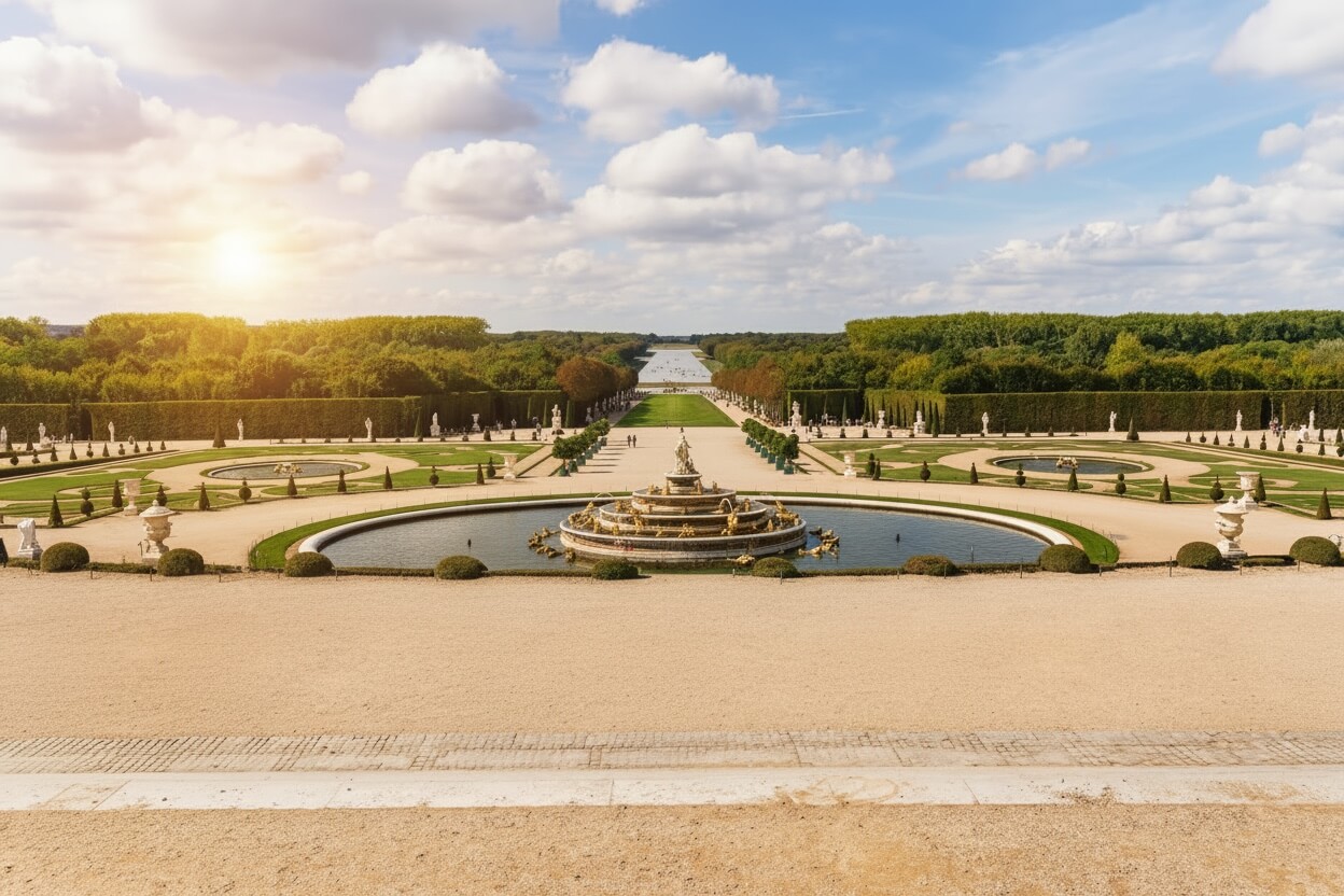 Zámek Versailles, průčelí a zahrady